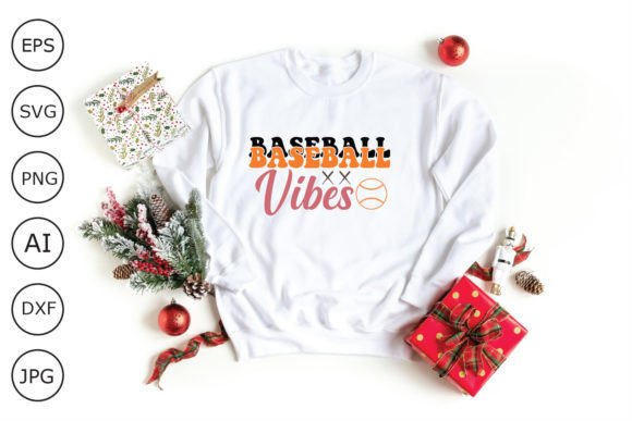 Baseball Vibes Retro Design Graphics