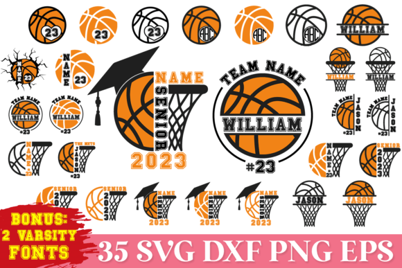 Basketball Monogram SVG Bundle