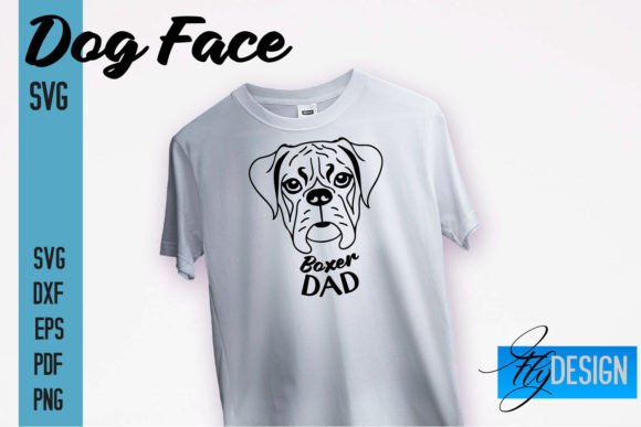 Boxer Dad SVG Design Dog Face SVG Graphics
