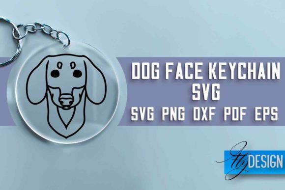 Dog Face Keychain SVG Design for Crafts and Graphics