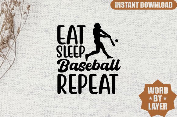 Eat Sleep Baseball Repeat Svg Design: Graphics and Crafts for Branding