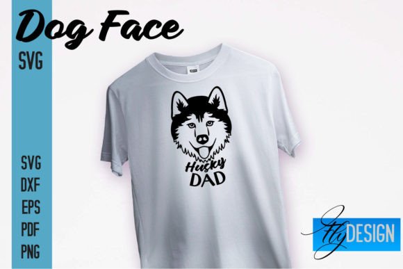 Husky Dad SVG Design Dog Face SVG