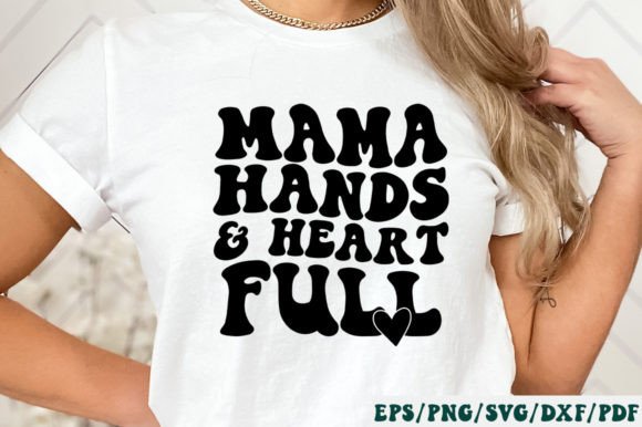 Mama Hands Heart Retro Svg for Crafts and Graphics